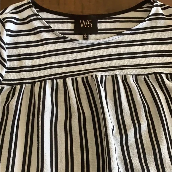 Anthro W5 Black & White blouse Sz L - Picture 3 of 6